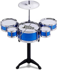 8 Pcs Kids Drum Toy Set Rock Jazz Drum Kit Early Educational Toys with Cymbal Dr