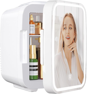 YASHE Mini-Kühlschrank Für Schlafzimmer, Skincare Mit Led-Spiegel, Kleiner Kühls
