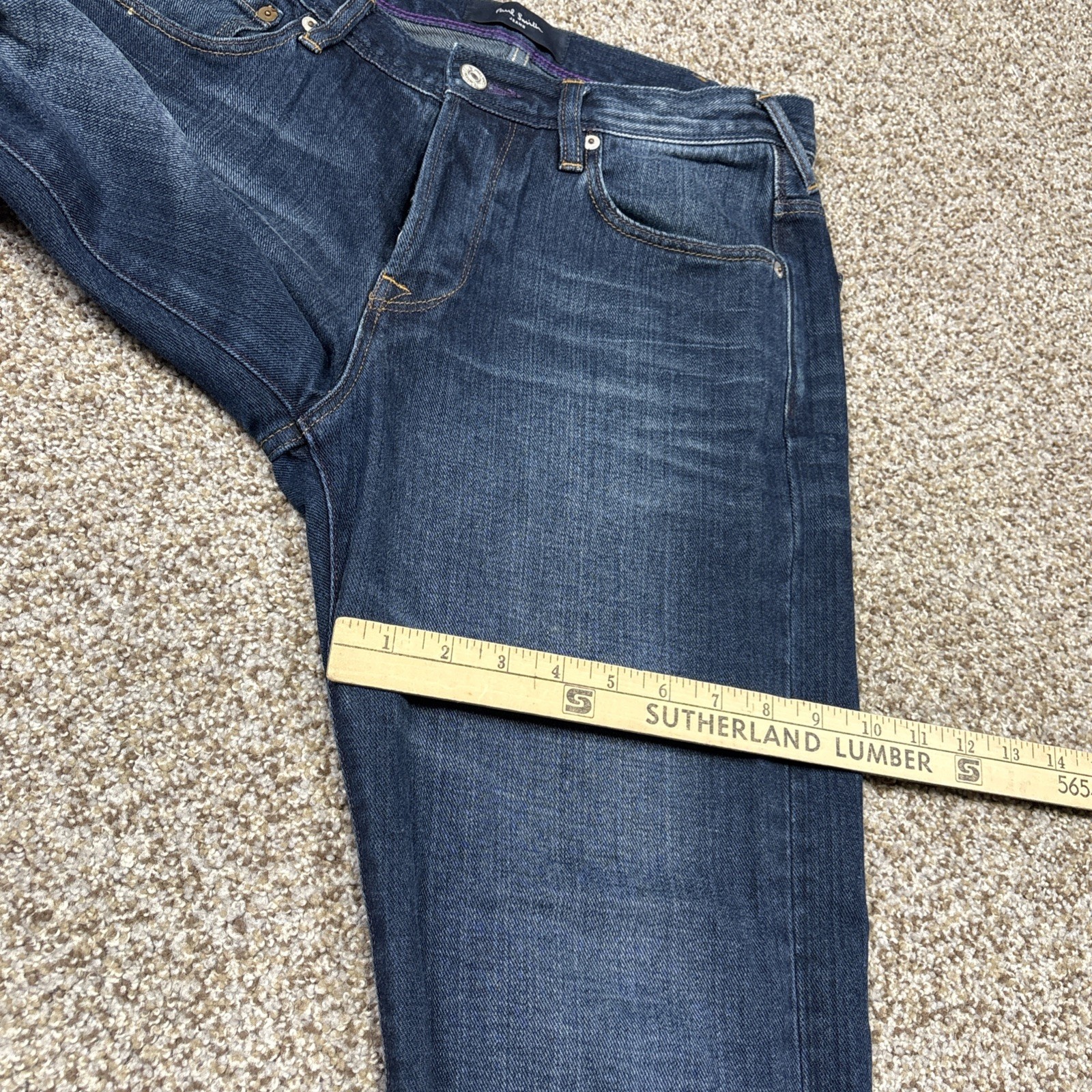 Paul Smith Men’s Straight Denim Jeans Blue Size 30 (29x29) Button Fly - View 15