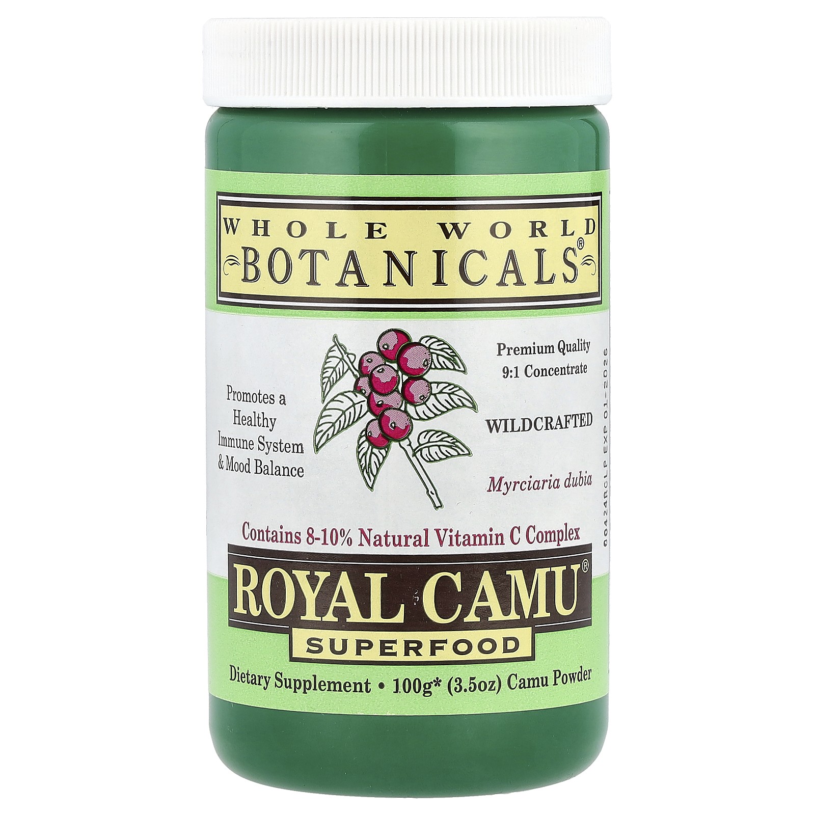 Whole World Botanicals Royal Camu Powder 3 5 oz 100 g Gluten-Free, Organic