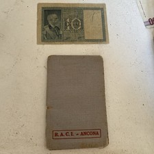portamonete antico RACI automobil club ANCONA carte da 1-2-5-10 lire 1930 raro