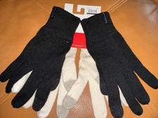 SPYDER 2 pack knit tech touch gloves black  ivory Sz L Wmns adult unisex NWT 59