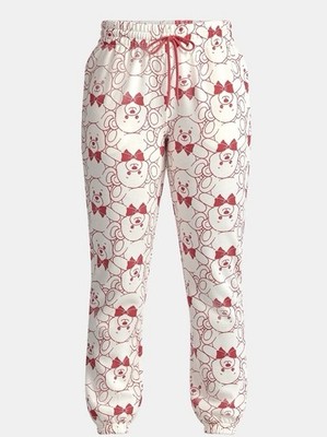 Wound Up Women's Jogger Bear Size XXL Ivory Pink Pants Casual Yoga