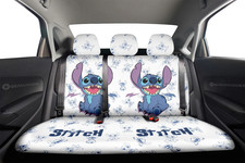 Stitch Car Back Seat Cover Cartoon Theme Car Back Seat Cover Set With Foaming