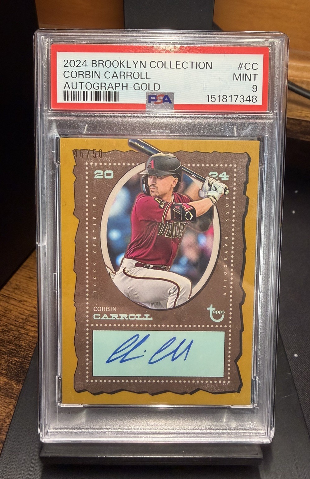 2024 Topps Brooklyn Corbin Carroll Gold Auto /50 #AC-CC PSA 9