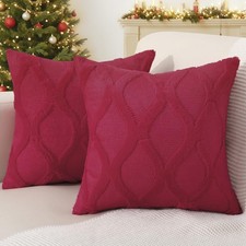 decorUhome Spring Throw Pillow Covers 18x18 Inch 18" x Pack of 2 , Red