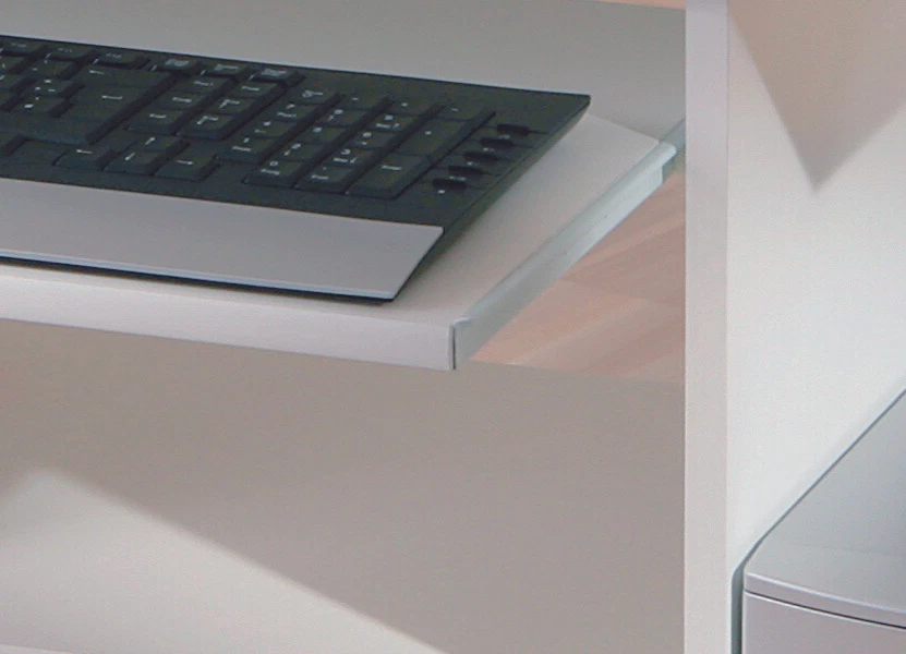 PC-Schreibtisch "Pepe" mit Tastaturauszug weiss (NEU) - Bild 3 von 4