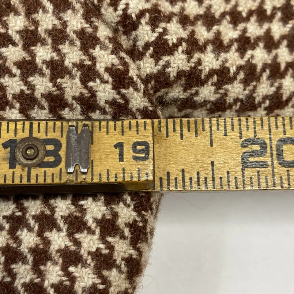 American Eagle Blazer Jacket Women Sz L Brown Houndstooth Wool Prep Academia Vtg - Image 4 of 4