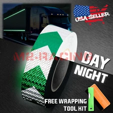 *Arrow Green White Conspicuity Tape 2"x120' Reflective Safety Truck Trailer ATV