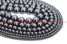 Natural Black Hematite Round Gemstone Loose Beads 6/8/10MM 15'' Strand