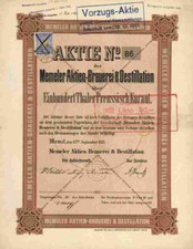 Memeler Aktien Brauerei 1871 Memel Klaipeda Litauen Ostpreu&szlig;en Pogegen Heydekrug