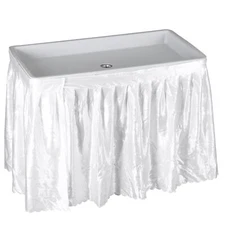 Foldable Ice Table W/ Cooler Decorative Removable Skirt Ideal for Outdoor Events