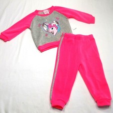 Little Girls Toddler Unicorn 2 Piece Fleece Sweatsuit Size 18 Month Mon Petit