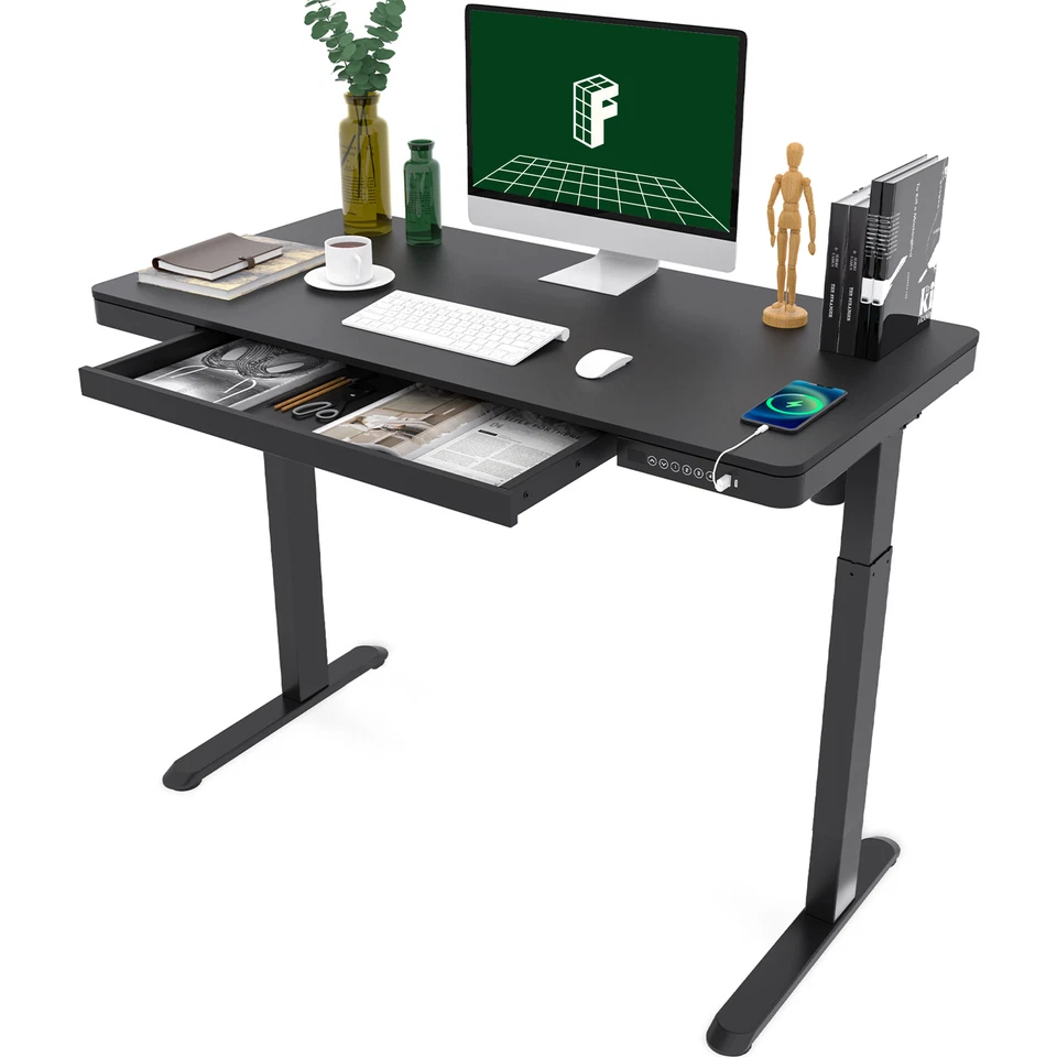 FLEXISPOT Hogar Oficina Altura Ajustable Escritorio de Pie Computadora Escritorio con Cajón Foto 3 de 4