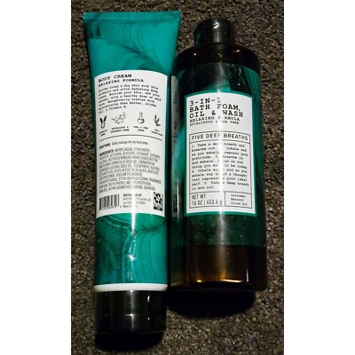 Five Deep Breaths Bath Foam Oil Body Wash Body Cream Lotion Eucalyptus Tea Tree