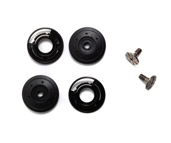 Kit meccanismo placchette nere e viti per visiera casco 900 JFM VI900