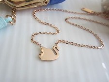18KGP Rose Gold Stainless Steel Swan Pendant Necklaces