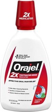 Orajel Double Medicated Toothache Rinse 16Oz For Oral Pain Relief And Soothing