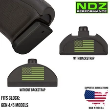 NDZ Brass Glock Gen 4/5 17 19 22 23 34 45 Cerakote Grip Frame Slug Plug Green