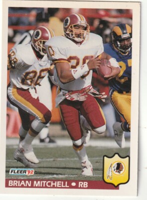 FREE SHIPPING-MINT-1992 Fleer Brian Mitchell #426 PLUS REDSKINS BONUS CARDS