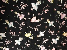 Ballet Ballerina Rose Robert Kaufman Fabric 1 1/2 yard 100 Cotton Free Ship SB1