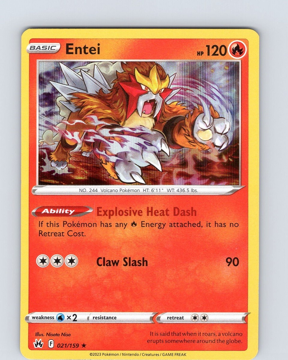 Pokemon TCG Entei SWSH Crown Zenith 021/159 Holo Rare Card NM | eBay
