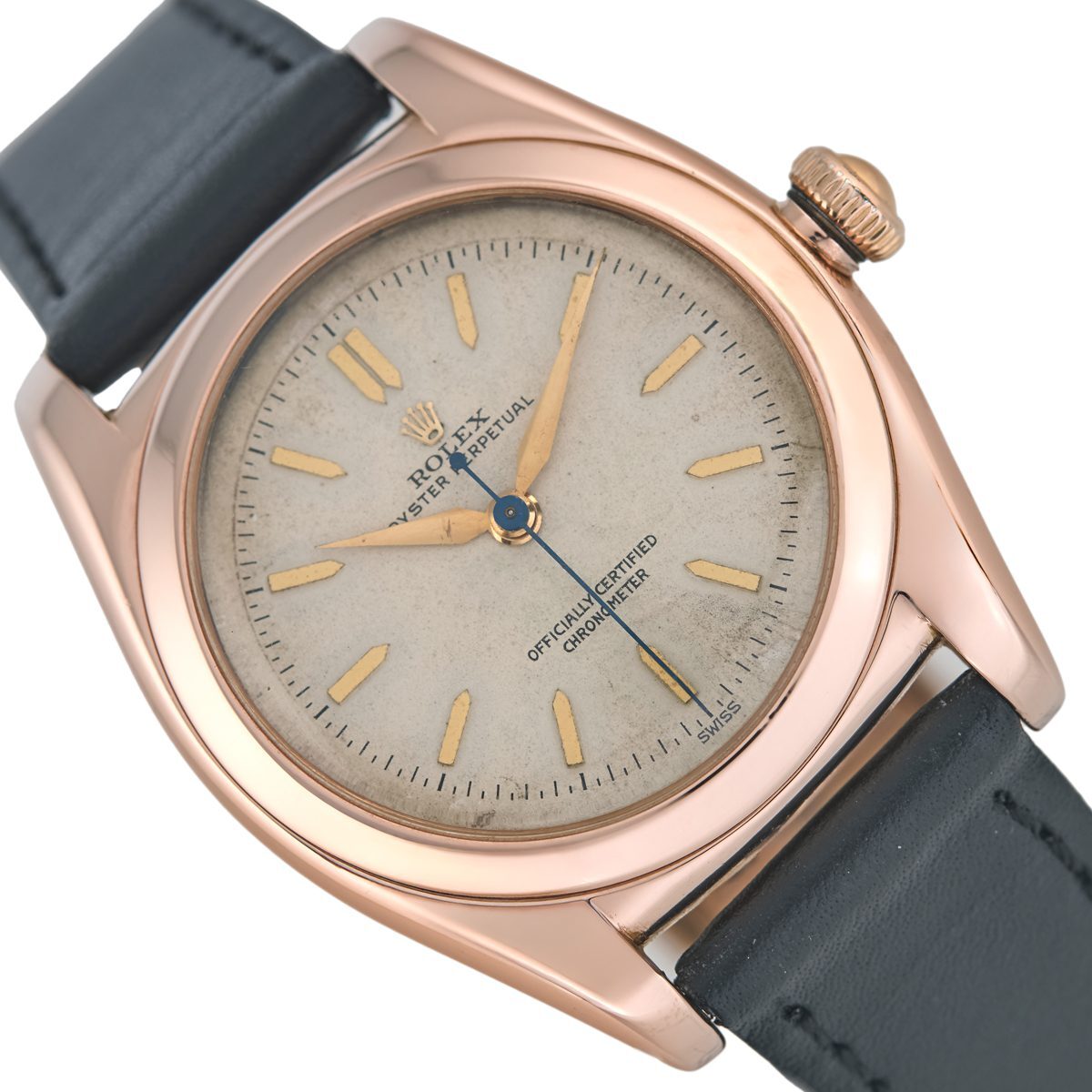 Rolex Oyster Perpetual Bubbleback 14ct Pink Gold 1954 UK