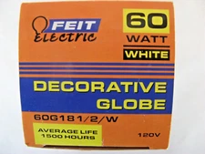 Feit Electric Long Life Decorative White Globe  Light 60 Watt 120V Clear NIB