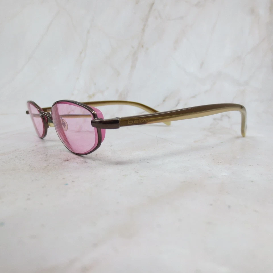 Bebe Sissy Suntan Sunglasses Frame Women's Gray Metal Oval Full Rim 50-19-140 - Image 2 of 4