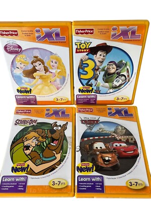Fisher Price iXL Learning System Lot x4  Games Scooby Doo Princess Toy Story Car
