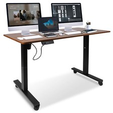 47 x 24 Inch Adjustable Height Standing Desk Computer Office Gaming Table Brown