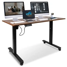 47 x 24 Inch Adjustable Height Standing Desk Computer Office Gaming Table Brown