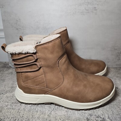 Eddie Bauer Warm Lined Cushioned Footbed Siren Brown Winter Boot Women's Size 10