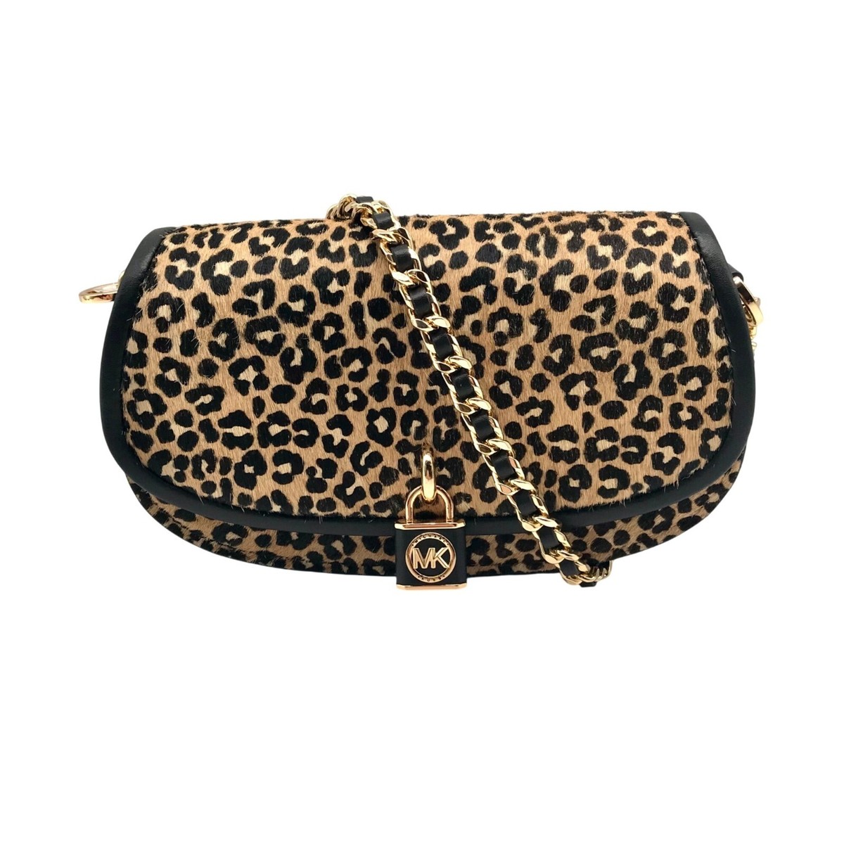 Michael Kors Mila Small East West Leopard Chain Sling Shoulder Bag -NWT
