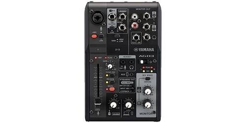 YAMAHA AG03MK2 Black Live Streaming Mixer 3 Channel LoopBack USB