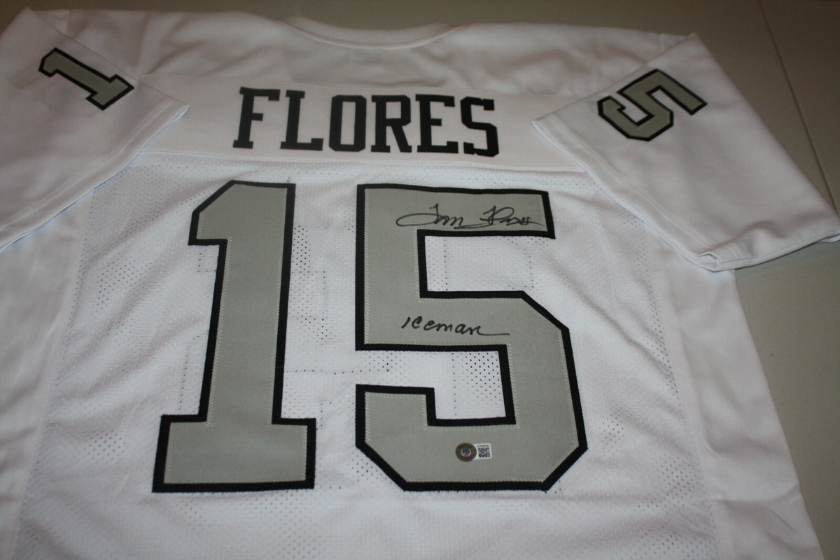 OAKLAND RAIDERS TOM FLORES #15 SIGNED CUSTOM RUSH JERSEY HOF 2021