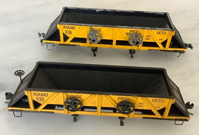 Vintage Pair 1950s ROUNDHOUSE HO Scale Diecast Sand & Gravel Hoppers