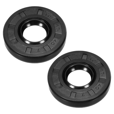 2pcs Oil Seal, 17x40x7mm Nitrile Rubber Cover Double Lip TC Oil Shaft Seal