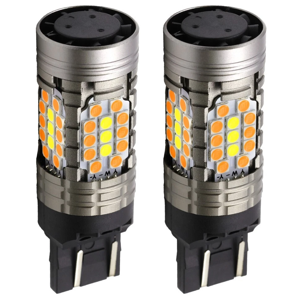 Syneticusa 7443 无错误开关白色/琥珀色 LED 信号/DRL 对 2 型 — 第 2/4 张图片