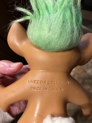 Vintage 1980s Uneeda Wishnik Troll Doll 8” Green Hair  - Picture 4 of 5