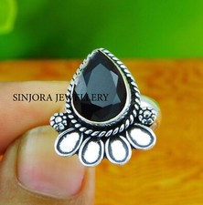 Black Onyx Gemstone 925 sterling Silver Handmade Ring US size 5 to 10
