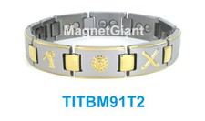 Golf High power mens magnetic Titanium bracelet 5000 gauss magnets Gold Silver