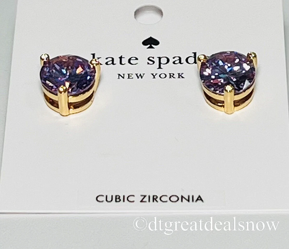 NEW Kate Spade Round Rise and Shine Light Amethyst Earrings KF000