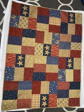 Patriotic Stars Stripes Eagles America USA 57" X 43" Quilt