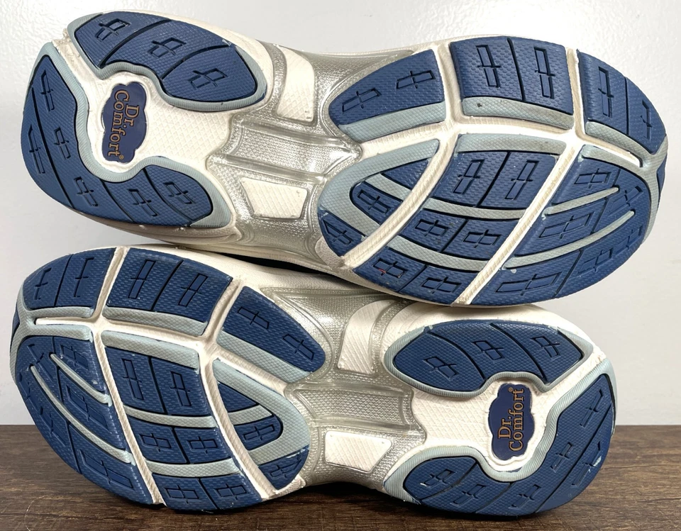 Dr. Zapatos para caminar Comfort Refresh 3950 blancos y azules con cordones, para mujer talla 8W Foto 3 de 4