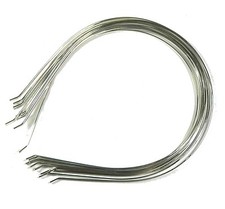 12 PCS Metal Headbands with Bent End Available in Silver or Black Color 4mm, 6mm