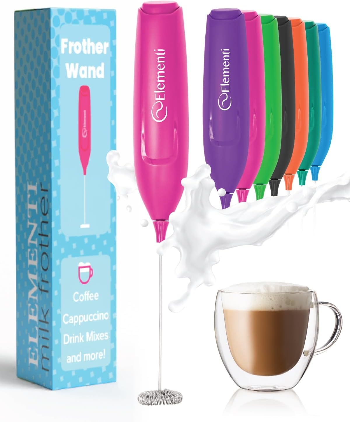 Milk Frother Wand & Matcha Mixer, Mini Electric Whisk for Coffee - Frother for C-image