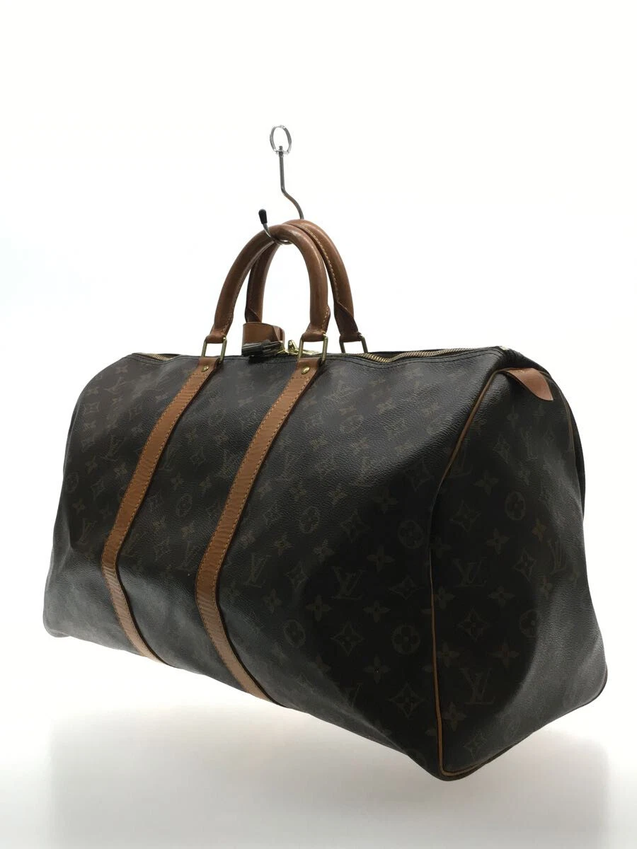 LOUIS VUITTON Keepall Bandouliere 50 Unisex Brown Red Monogram