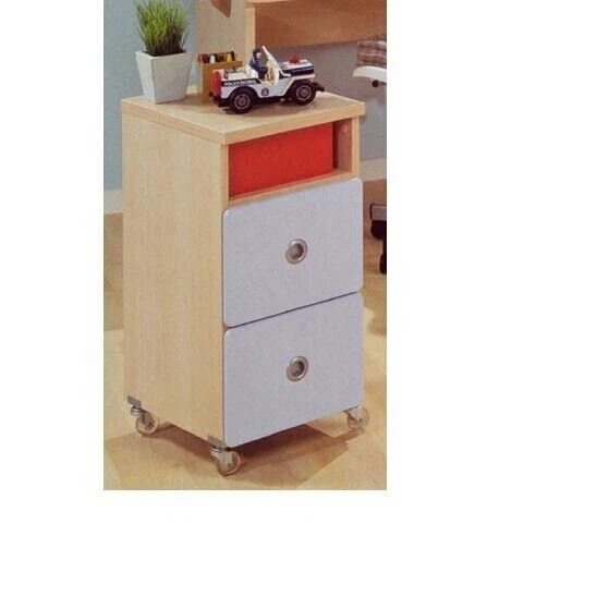 Comodino Girevole Con Ruote E 2 Cassetti – In Legno, Mobile Funzionale Regolabile, Montaggio Necessario - Foto 3