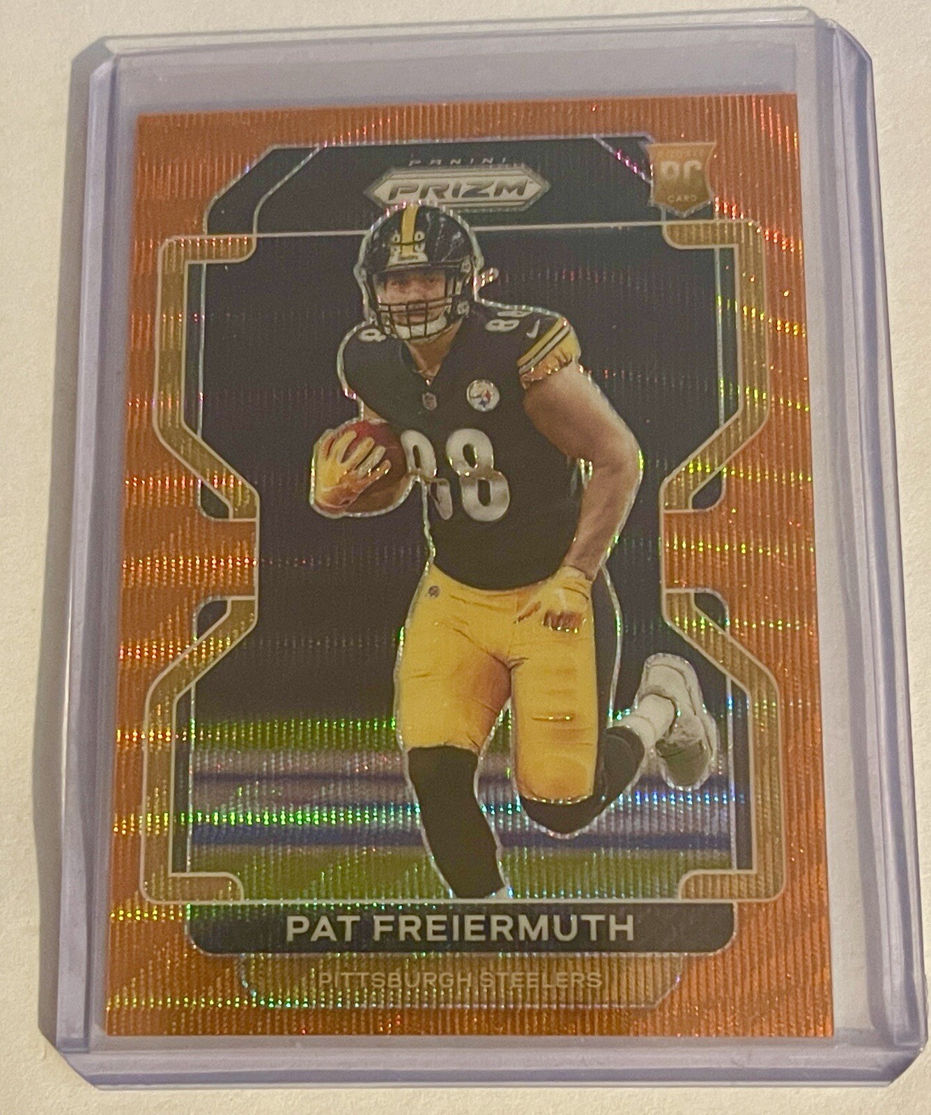 2021 PANINI PRIZM PAT FREIERMUTH SP ORANGE WAVE ROOKIE RC CARD 59/60 STEELERS